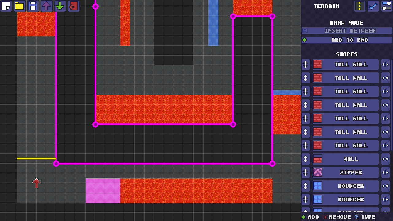 Maximum Overdrive’s track editor showing editable polygons and terrain types
