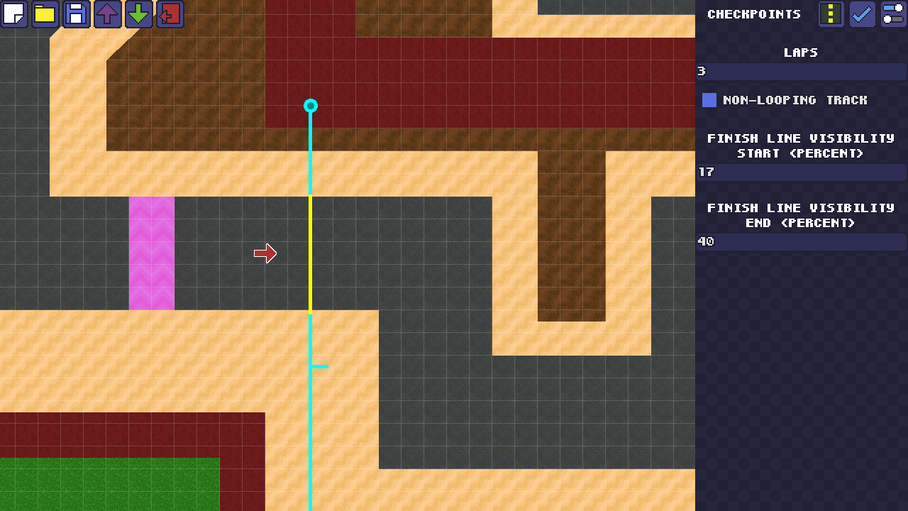 Track editor checkpoints