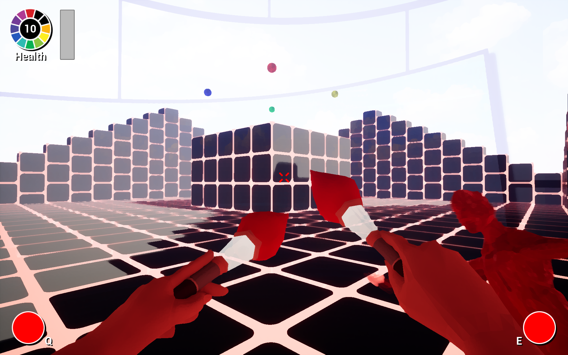 Primary’s final arena with raised tiles and colored grappling points